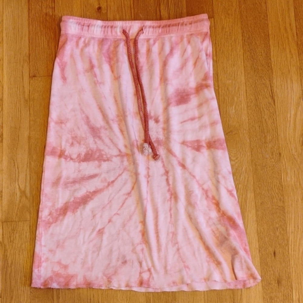 Pink Tie-Dye Midi Skirt